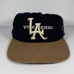 Rare Vans Vulcanized LA Black‎ Wool Starter Snapback Hat Cap "Off The Wall"